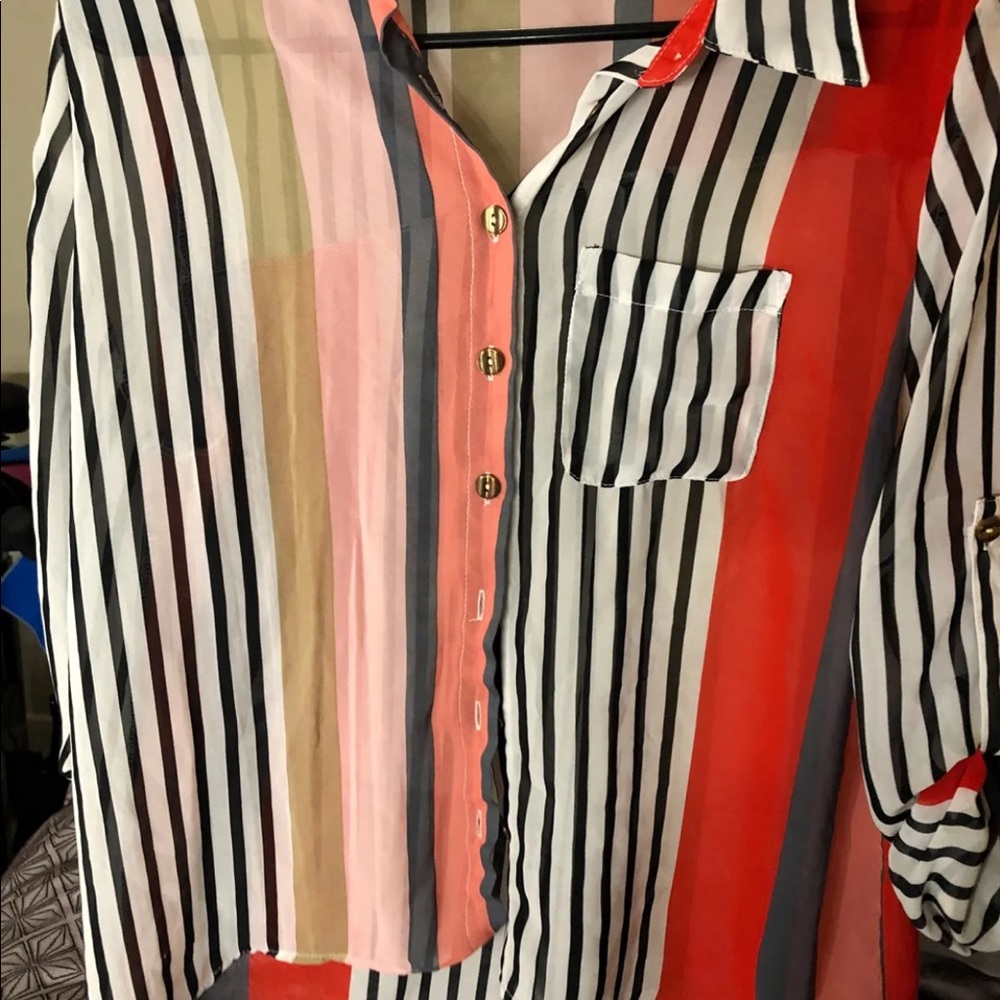 Multi colored striped blouse